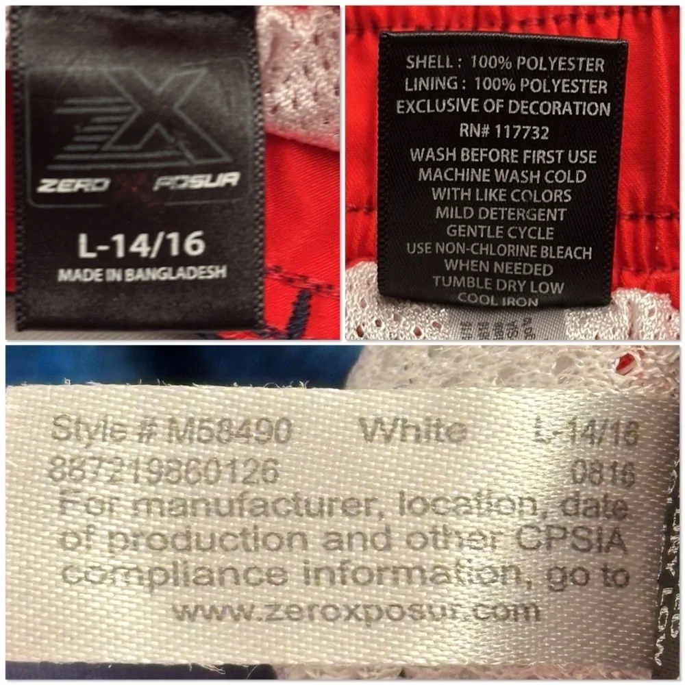 ZeroXposur American flag red white and blue lined swim trunks